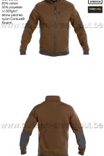 DASSY® Velox (300450) Sweater met rits - bruin/grijs
