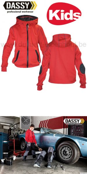 DASSY® Watson Kids (300391) Sweatshirt hoodie / rood-zwart