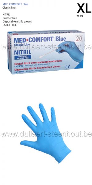 MED COMFORT blue - Nitril wegwerphandschoenen - poedervrij - 100 stuks - MAAT XL
