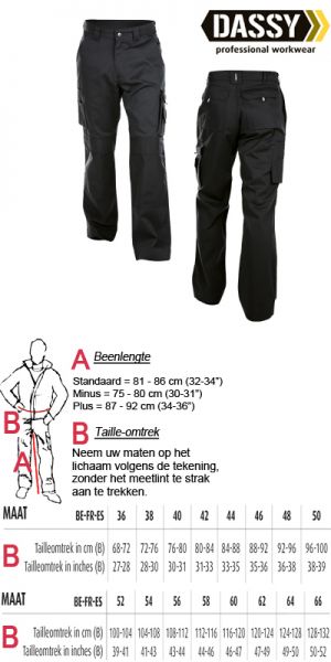 Dassy - MIAMI zwarte werkbroek met kniezakken