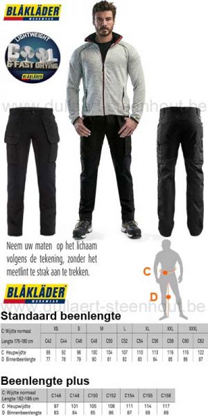 Blaklader - Licht, comfortabel en flexibele stretch werkbroek 1469 1845 9900 - zwart