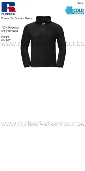 Russell RU8740M - 1/4 Zip Outdoor Warme fleece sweater - zwart