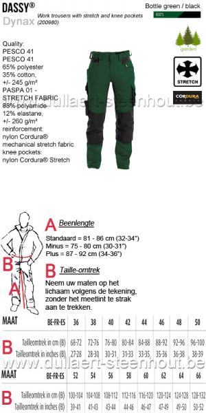 DASSY® Dynax Women (201001) Werkbroek met stretch en kniezakken voor dames - groen