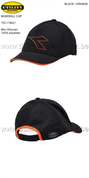 Diadora 703.176621 pet - baseball cap - black/orange