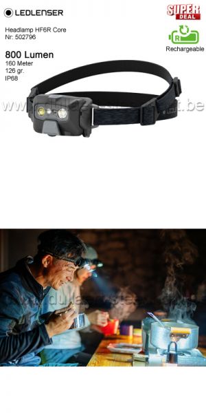 Led Lenser Oplaadbare hoofdlamp Hf6R Core met 800 Lumen