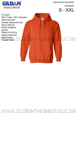 Gildan - Werksweater met kap 18500 Heavy blend - orange