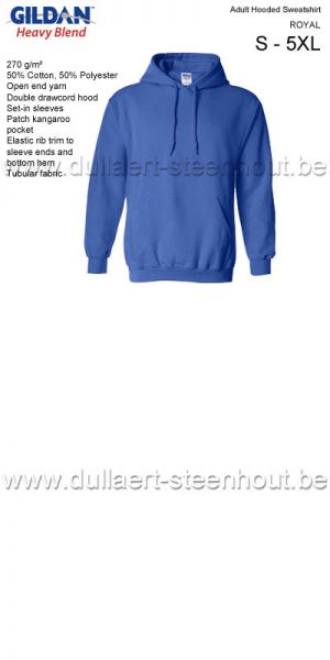 Gildan - Werksweater met kap 18500 Heavy blend - royal