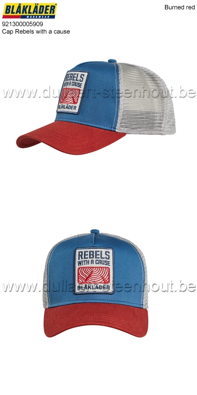 Blaklader pet 921300005909 Cap Rebels with a cause - gebrand rood